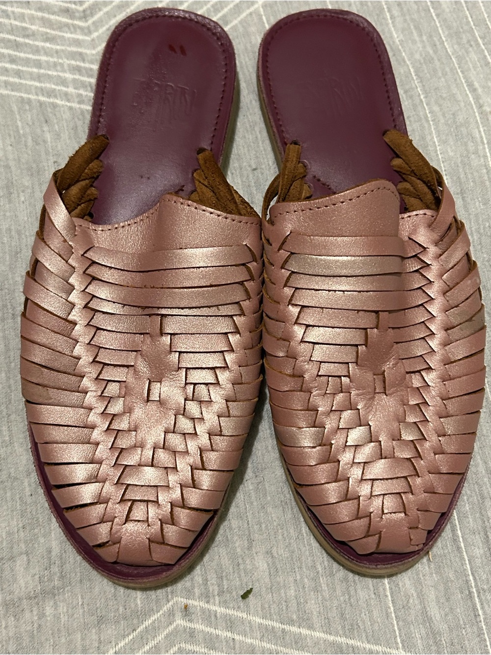ESPIRITU SELVA SLIP ONS Mule Woven Sandals rose gold espirit u flats